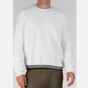 ATM Anthony Thomas Melillo‎ Chenille Crew Neck Sweater M WHITE BLACK New